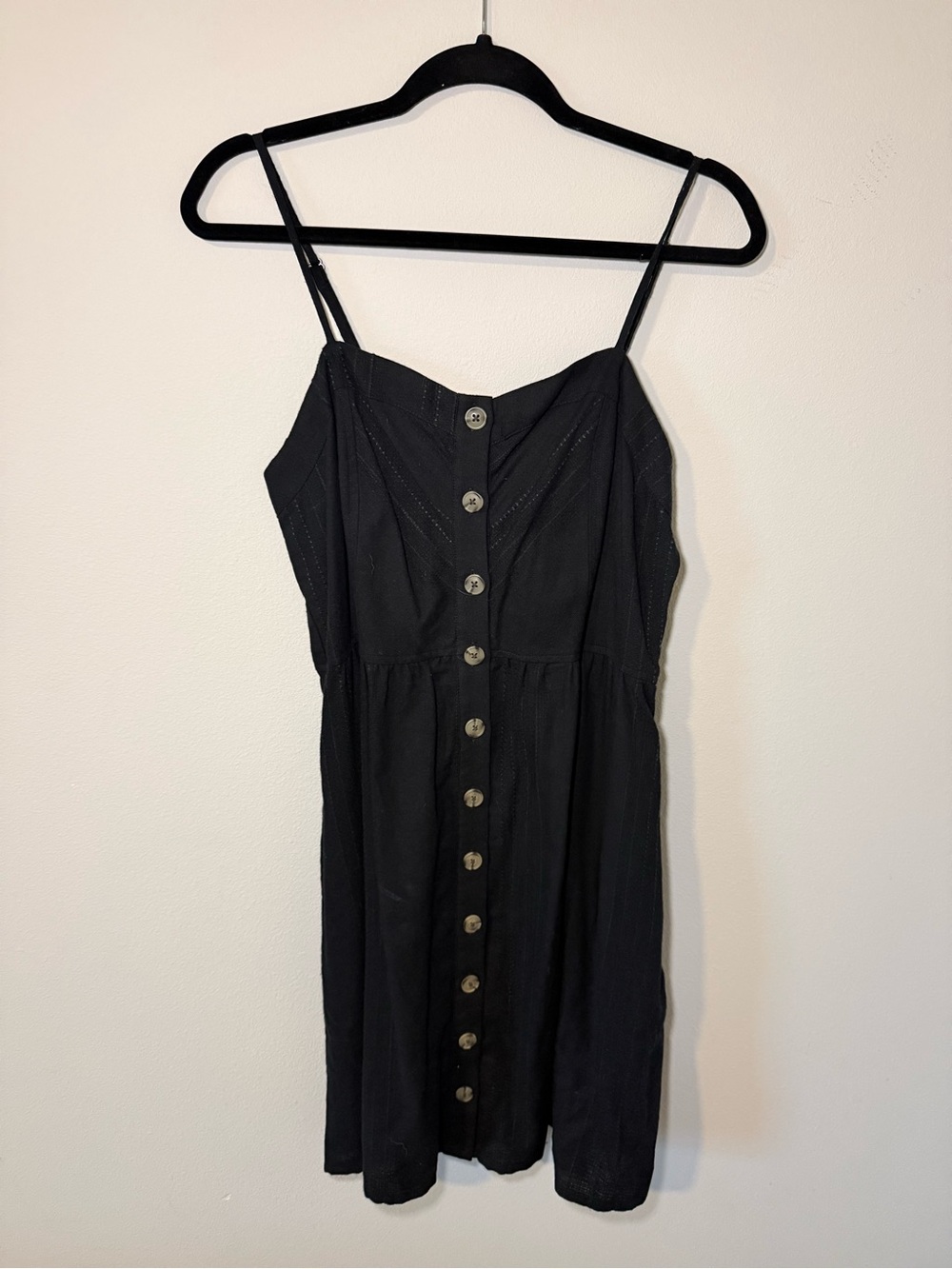 Universal Thread Black Button-Front Spaghetti Strap Mini Dress